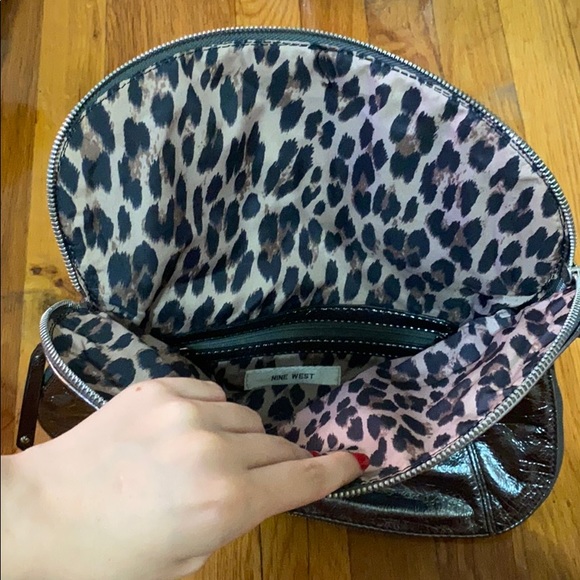 Nine West Metallic Pewter Zipper Clutch 👛 - Picture 2 of 5